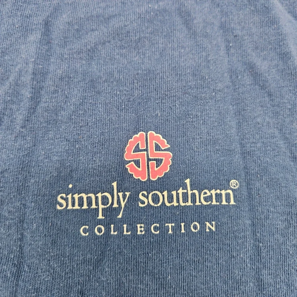 Simply Southern Sisters Cacti Cats Long Sleeve Shirt Blue Size Large - Picture 2 of 10